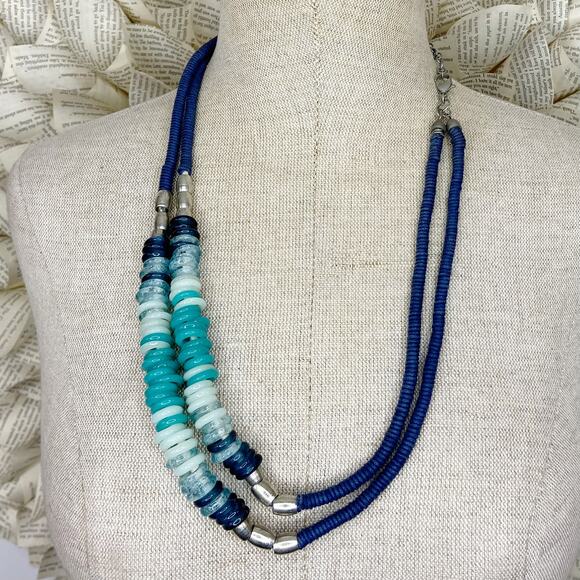 Ocean Blue Beaded Necklace - Picture 2 of 6